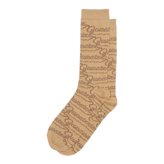ROYAL JACQUARD MONOGRAM SOCKS (BEIGE/BROWN)