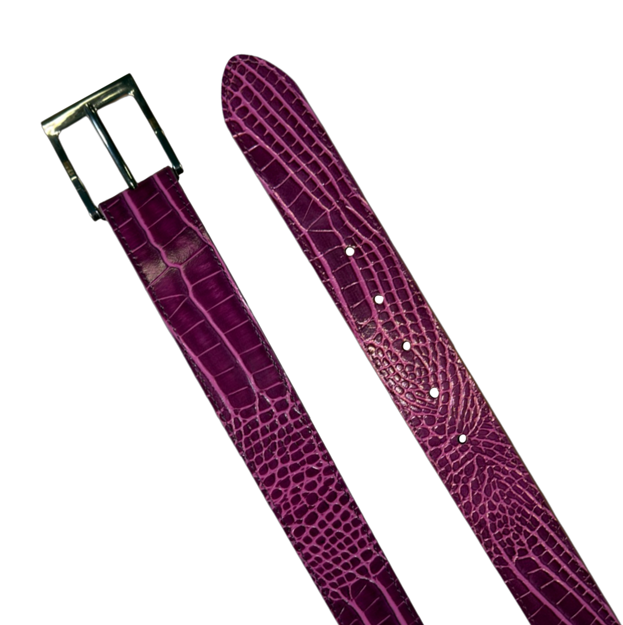 PURPLE EMBOSSED CROCODILE BELT