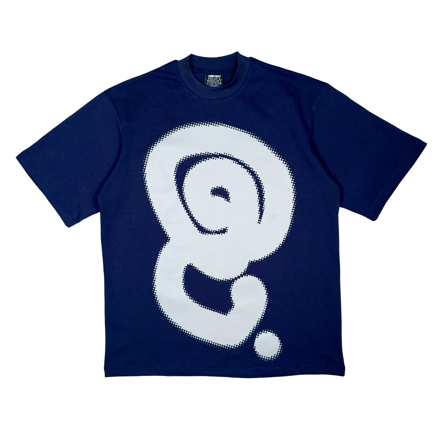 GREY HALFTONE LOGO TEE (NAVY)