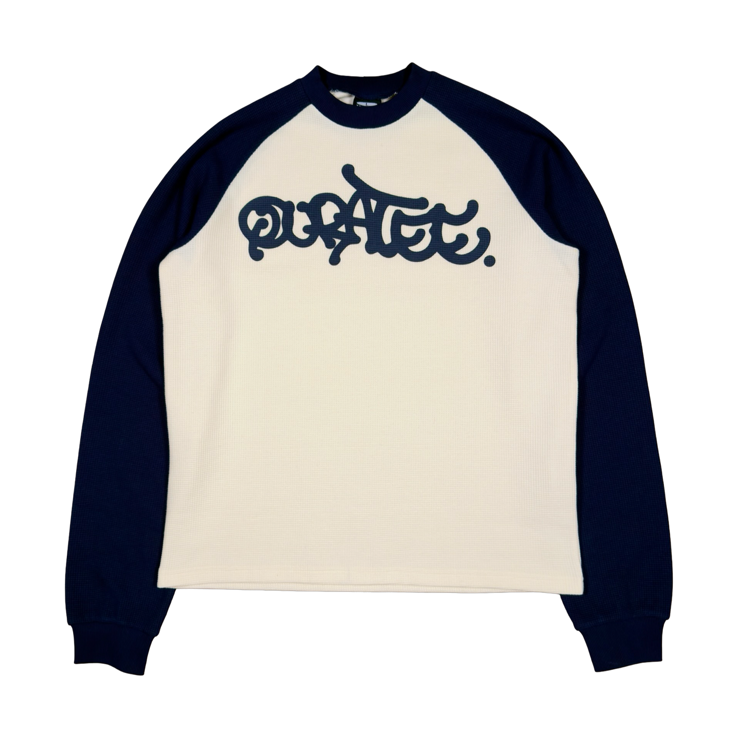 WAFFLE GRAFF TYPE TWO TONE RAGLAN LONG SLEEVE (NAVY/CREAM)