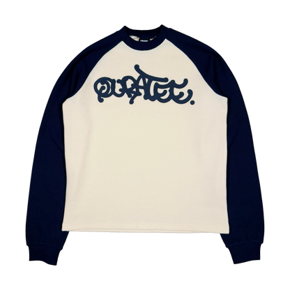 WAFFLE GRAFF TYPE TWO TONE RAGLAN LONG SLEEVE (NAVY/CREAM)