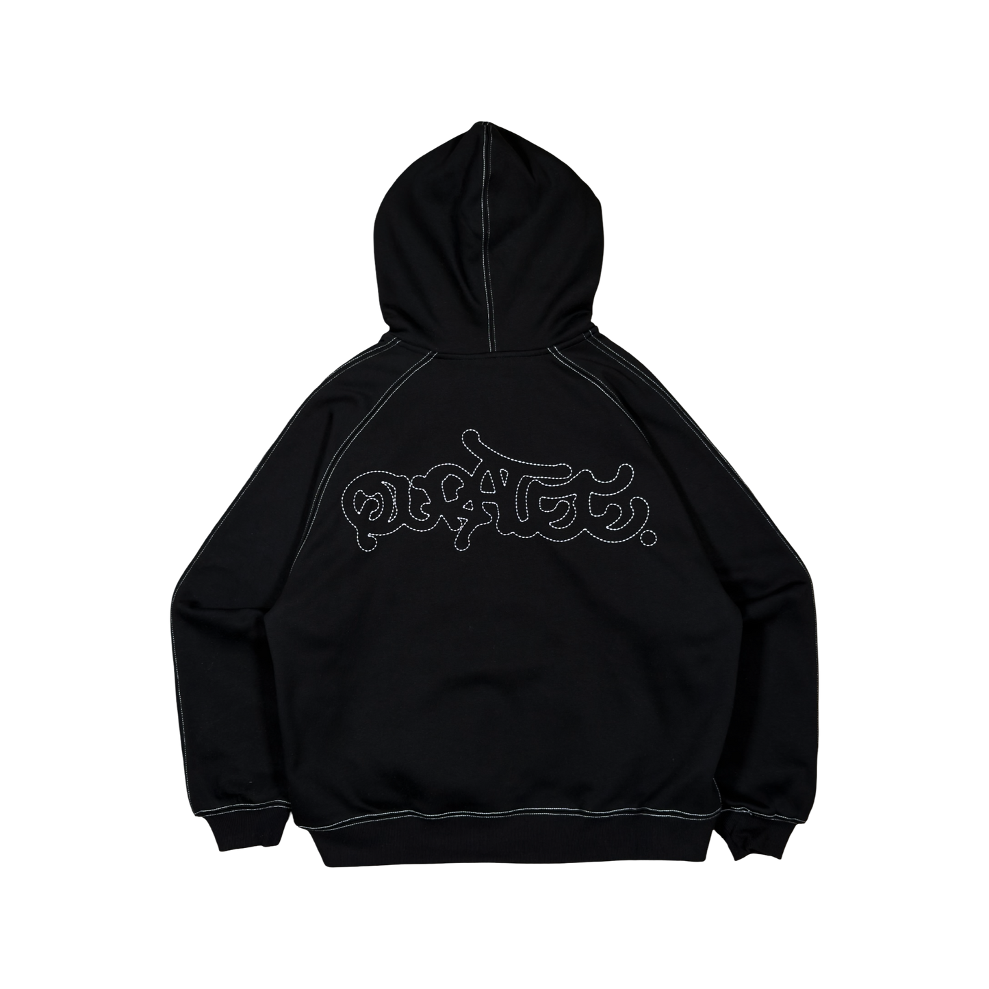HEAVY STITCH ZIP HOODIE (BLACK)