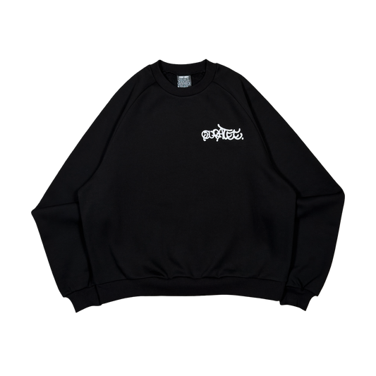 GRAFF TYPE RAGLAN CREWNECK (BLACK)