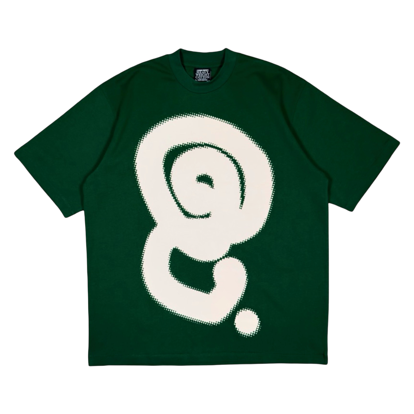 CREAM HALFTONE LOGO TEE (FOREST GREEN)
