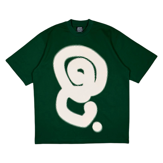 CREAM HALFTONE LOGO TEE (FOREST GREEN)