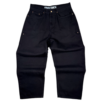 RIVETED DENIM JEANS (BLACK)