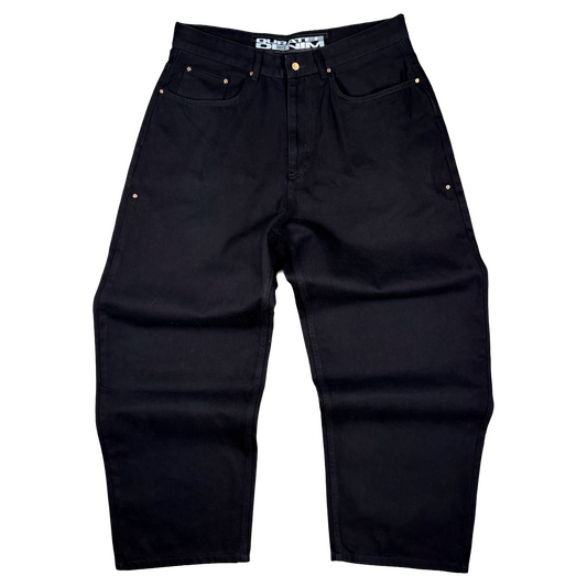 RIVETED DENIM JEANS (BLACK)