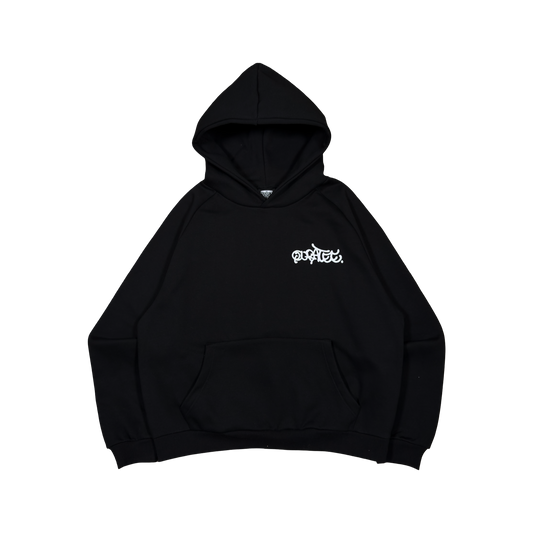 GRAFF TYPE RAGLAN HOODIE (BLACK)