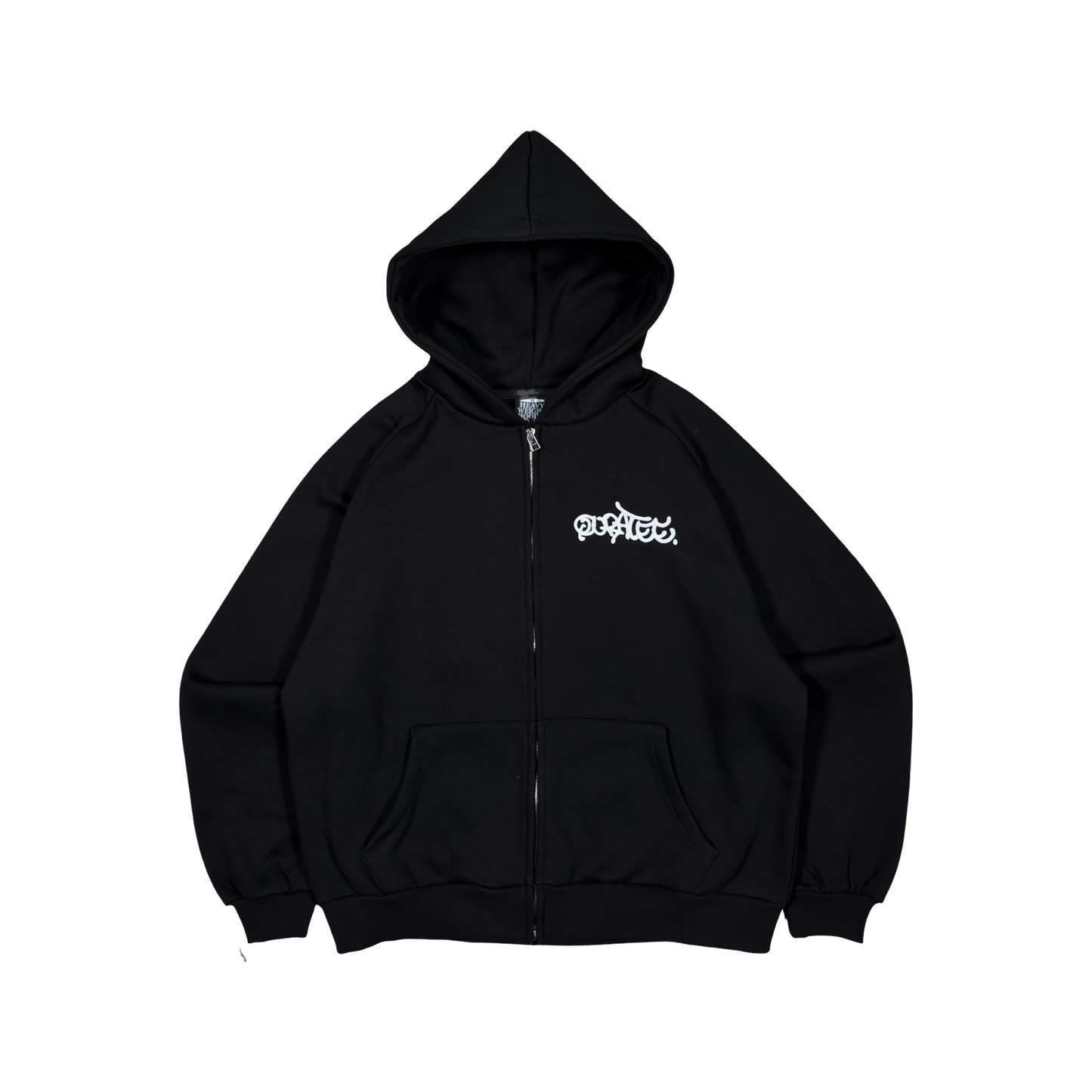 GRAFF TYPE RAGLAN ZIP HOODIE (BLACK)