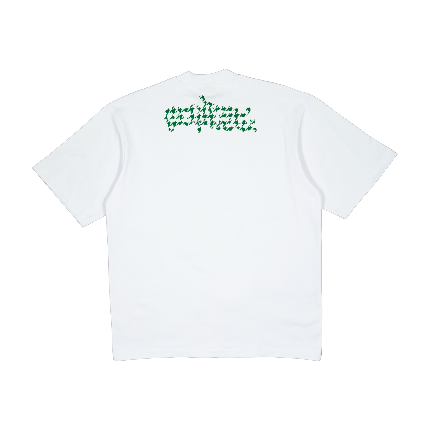 GREEN HOUNDSTOOTH LOGO TEE (WHITE)