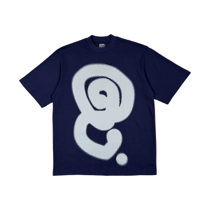 GREY HALFTONE LOGO TEE (NAVY)