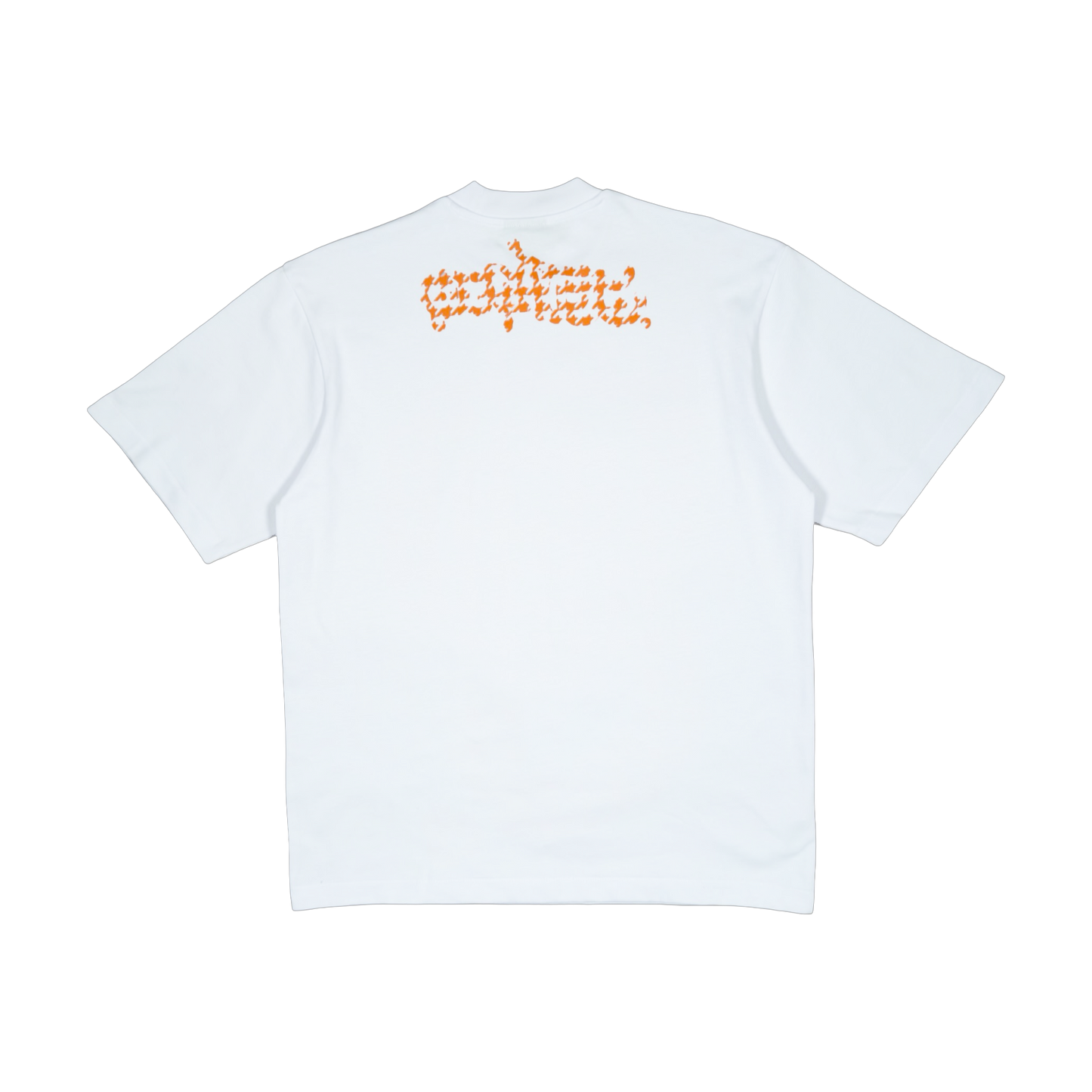 ORANGE HOUNDSTOOTH LOGO TEE (WHITE)
