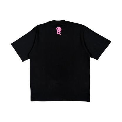 PINK BOLD TYPE TEE (BLACK)