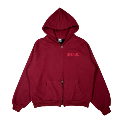 WAFFLE RAGLAN HOODIE (BURGUNDY)