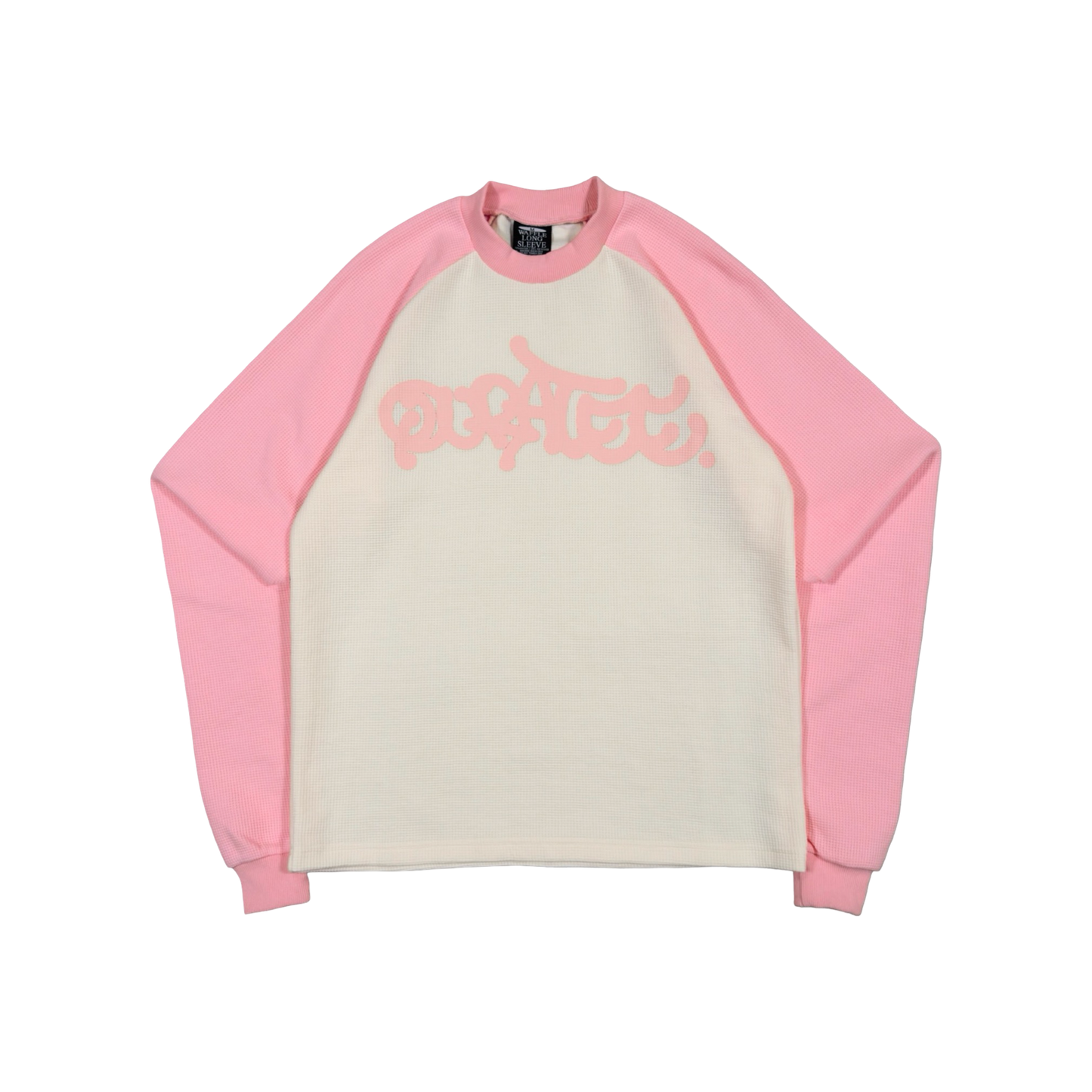 WAFFLE GRAFF TYPE TWO TONE RAGLAN LONG SLEEVE (CREAM/PINK)