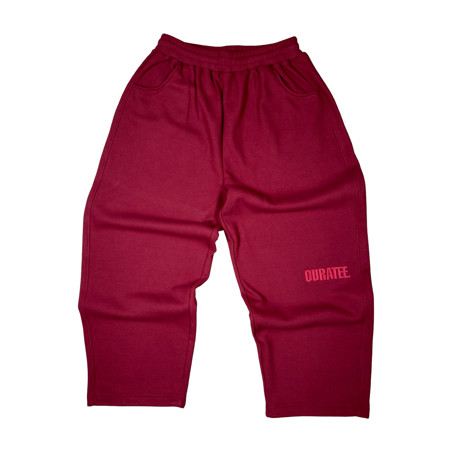 WAFFLE JOGGERS (BURGUNDY)