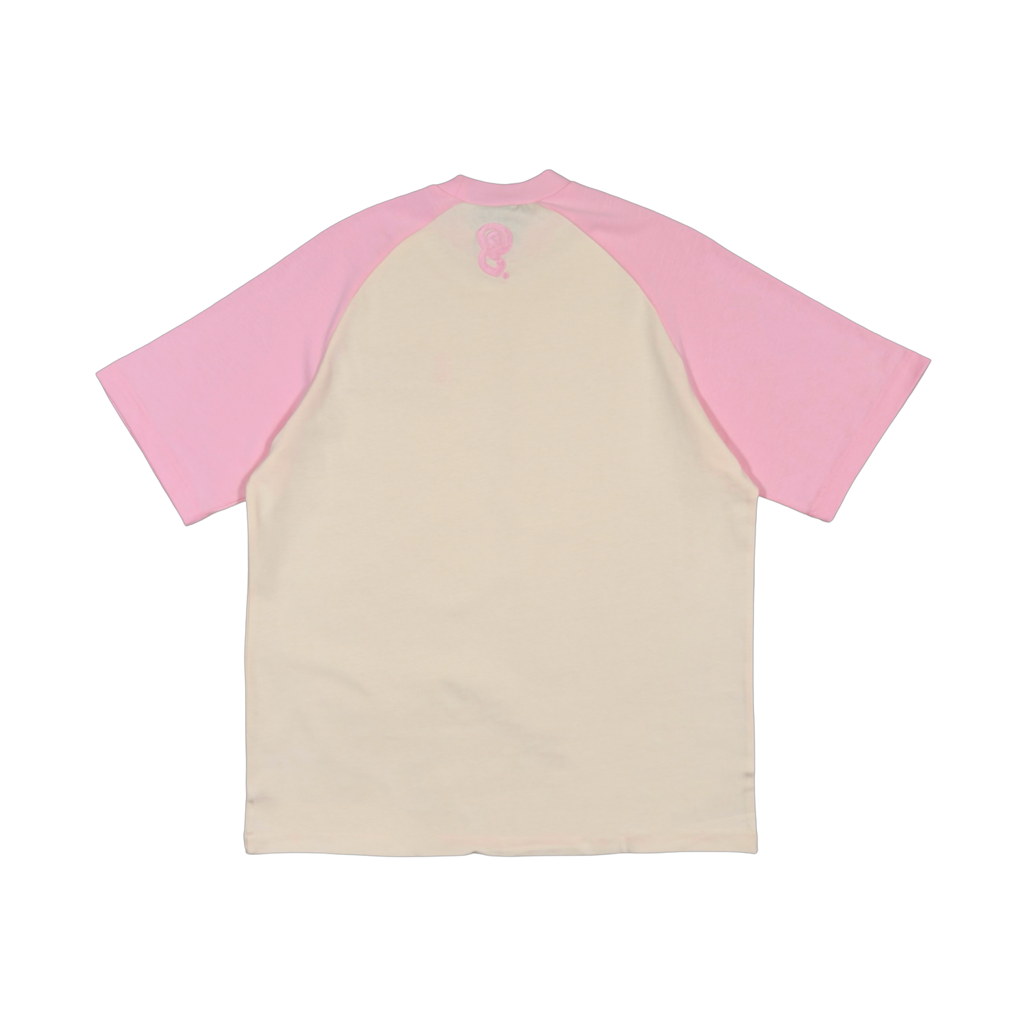 BOLD TYPE TWO TONE RAGLAN TEE (CREAM/PINK)
