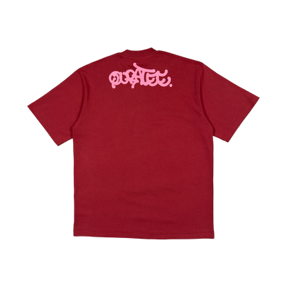 PINK LOGO TEE (BURGUNDY)