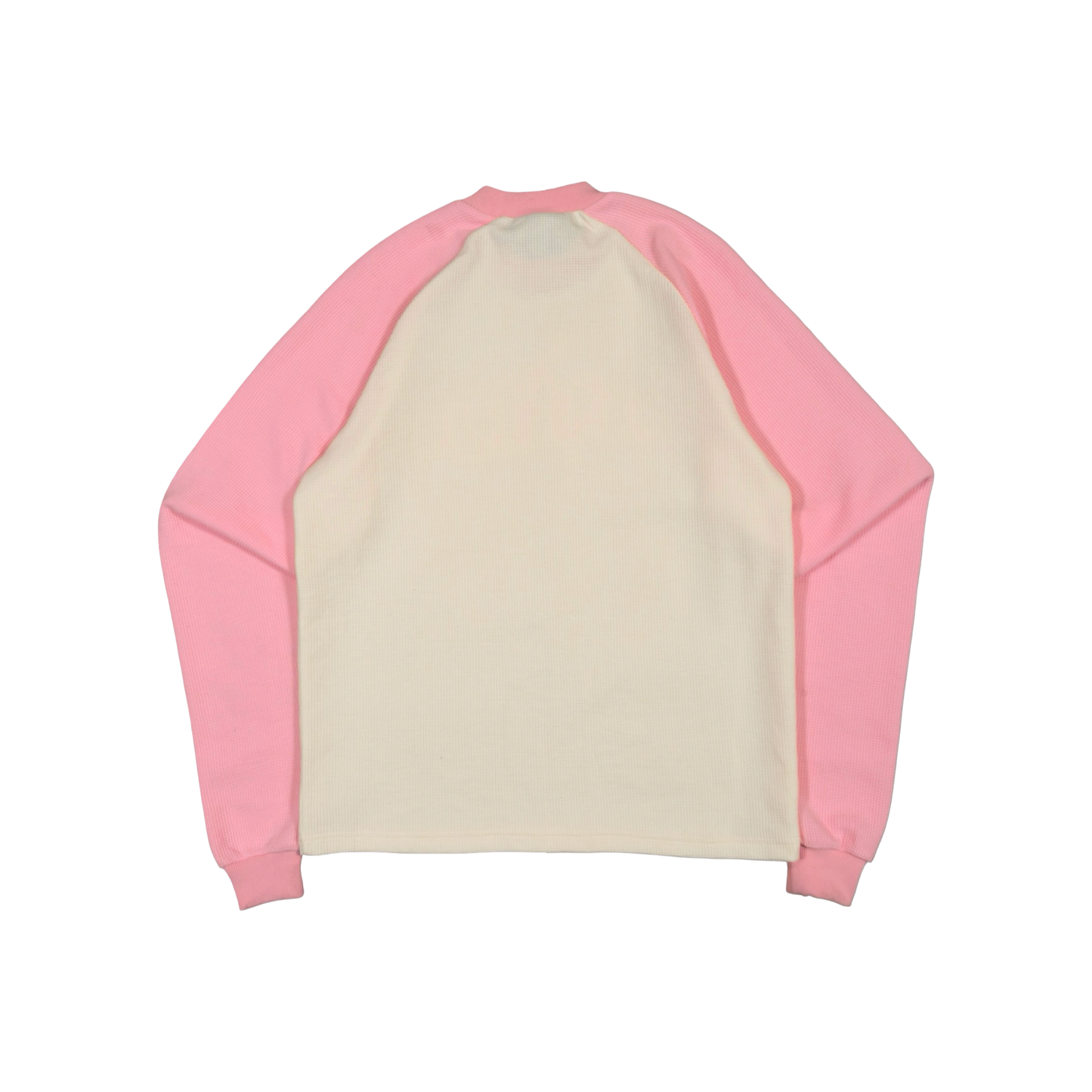 WAFFLE GRAFF TYPE TWO TONE RAGLAN LONG SLEEVE (CREAM/PINK)
