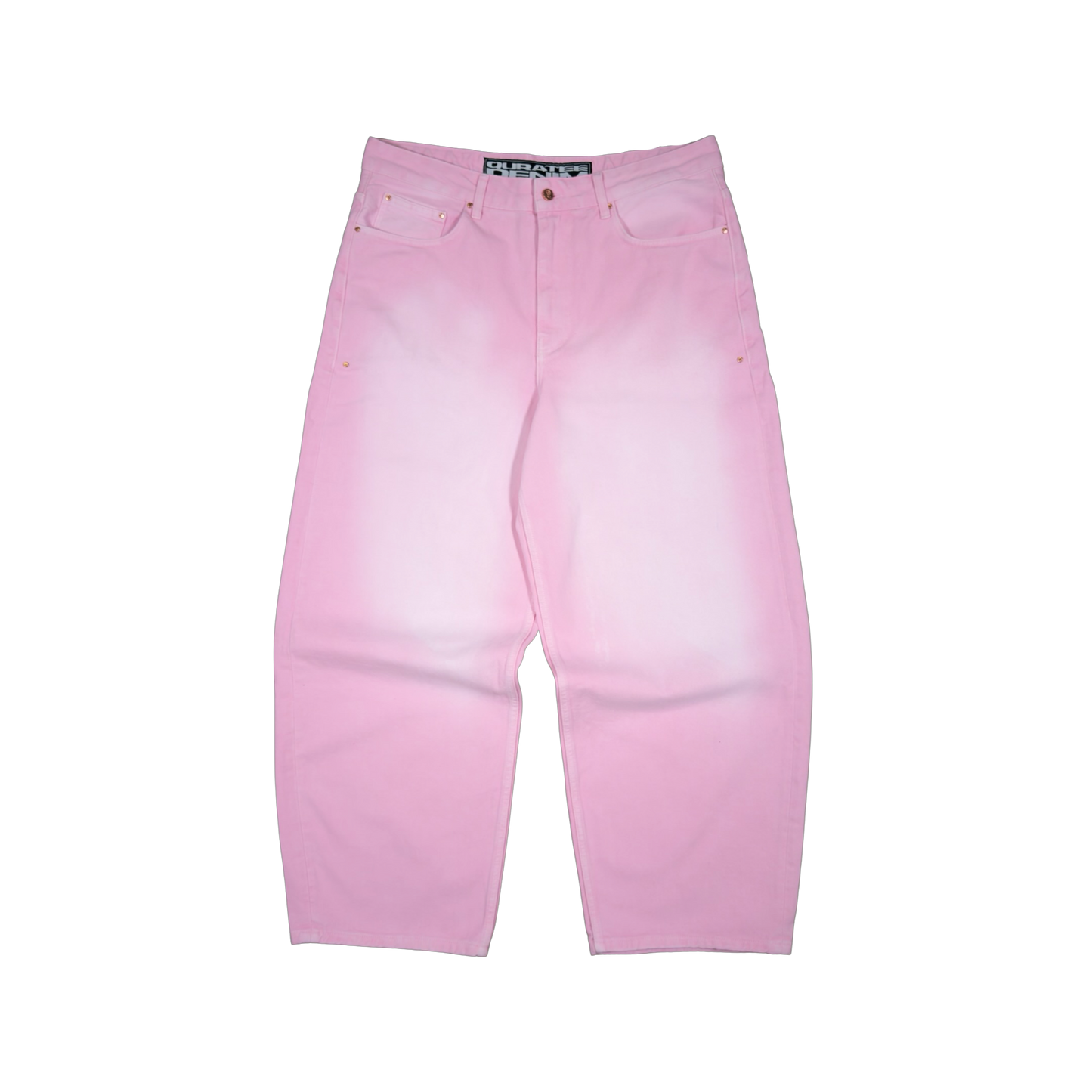 RIVITED DENIM JEANS (STONE WASHED PINK)