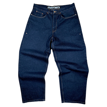 RIVETED DENIM JEANS (RAW INDIGO)