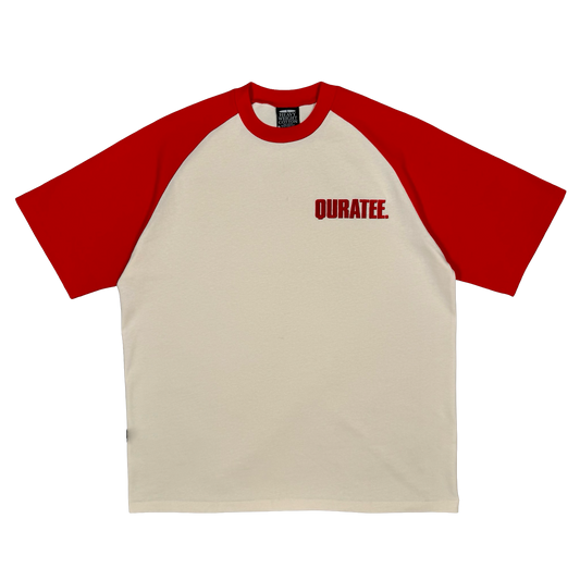 TWO TONE RAGLAN TEE (CREAM/RED)