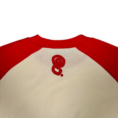 TWO TONE RAGLAN TEE (CREAM/RED)