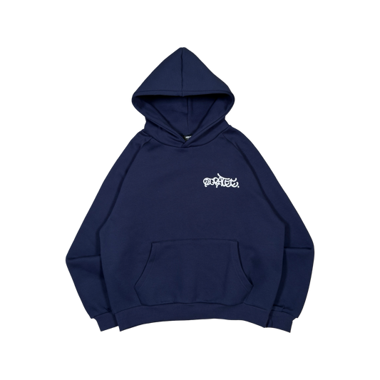 GRAFF TYPE RAGLAN HOODIE (NAVY)