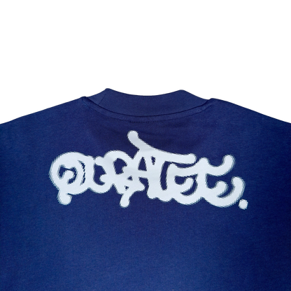 GREY HALFTONE LOGO TEE (NAVY)