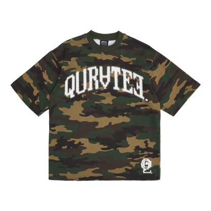 CAMO SPELL OUT TEE (RAW EDGE HEM)