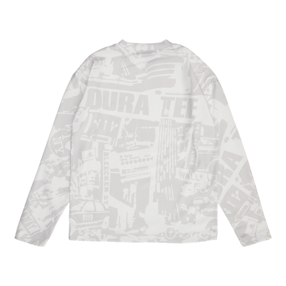 NYC SOUVENIR MESH LONG SLEEVE JERSEY (WHITE/GREY)
