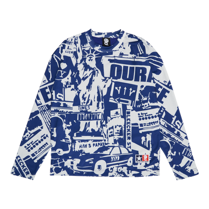 NYC SOUVENIR MESH LONG SLEEVE JERSEY (NAVY/WHITE)
