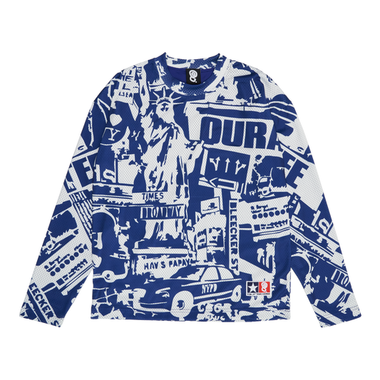 NYC SOUVENIR MESH LONG SLEEVE JERSEY (NAVY/WHITE)