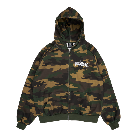 GRAFF TYPE RAGLAN ZIP HOODIE (CAMO)