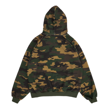 GRAFF TYPE RAGLAN ZIP HOODIE (CAMO)