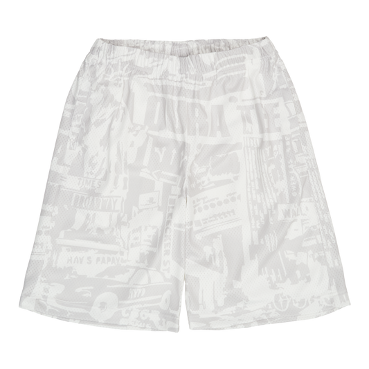NYC SOUVENIR MESH SHORTS (WHITE/GREY)