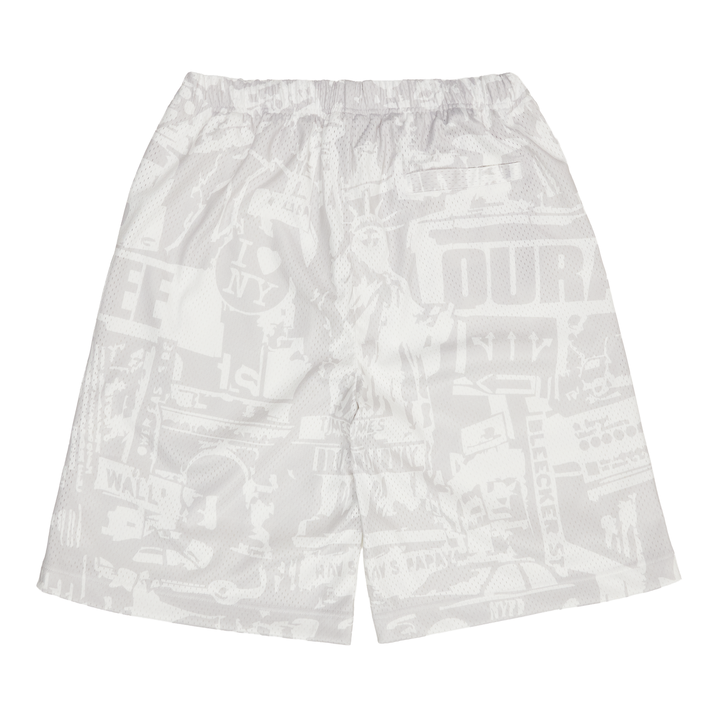 NYC SOUVENIR MESH SHORTS (WHITE/GREY)