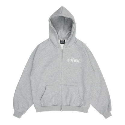 GRAFF TYPE RAGLAN ZIP HOODIE (GREY)