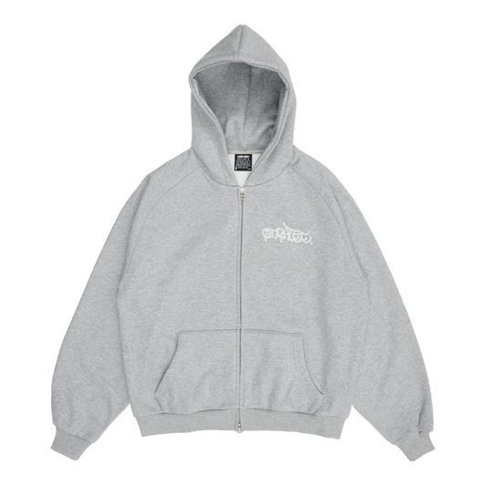 GRAFF TYPE RAGLAN ZIP HOODIE (GREY)