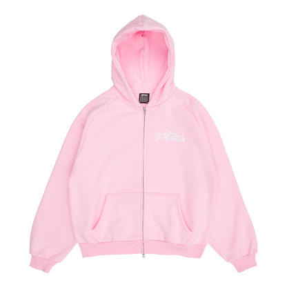 GRAFF TYPE RAGLAN ZIP HOODIE (PINK)