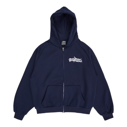 GRAFF TYPE RAGLAN ZIP HOODIE (NAVY)