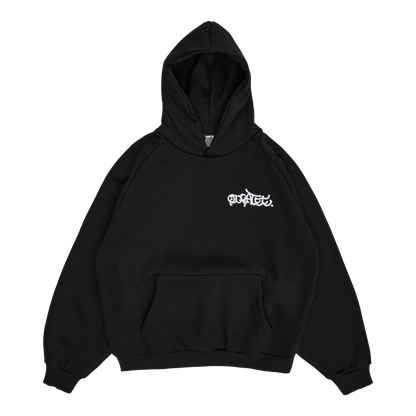 GRAFF TYPE RAGLAN HOODIE (BLACK)