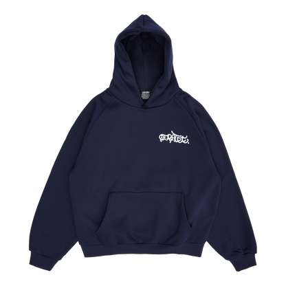 GRAFF TYPE RAGLAN HOODIE (NAVY)