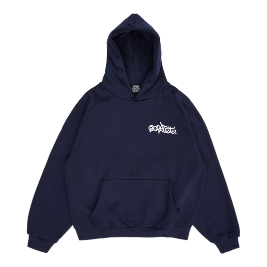 GRAFF TYPE RAGLAN HOODIE (NAVY)