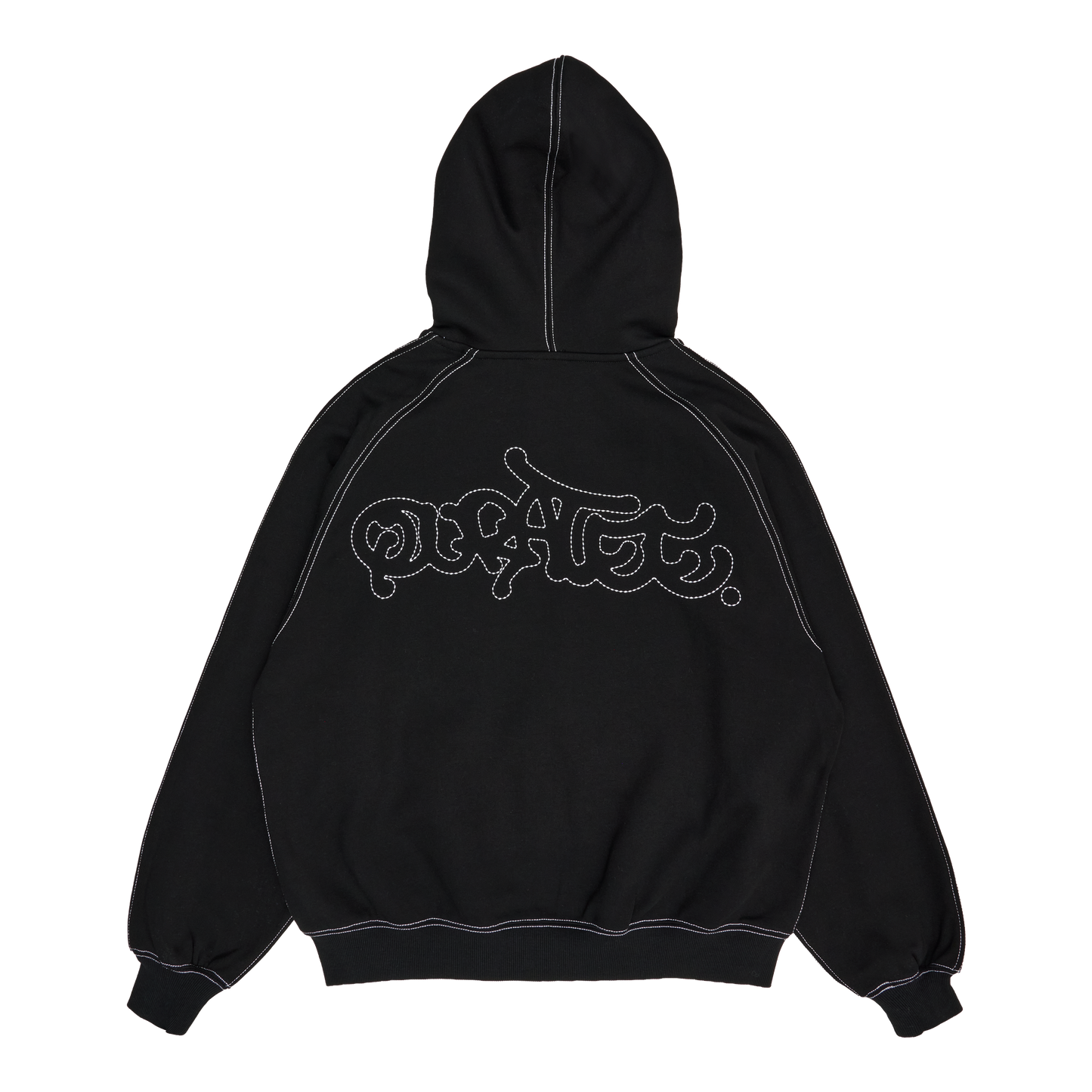 HEAVY STITCH ZIP HOODIE (BLACK)