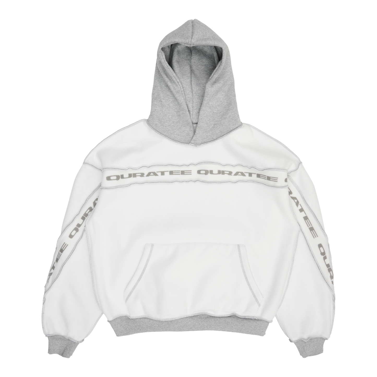 REVERSIBLE TYPE PANELED HOODIE (GREY)