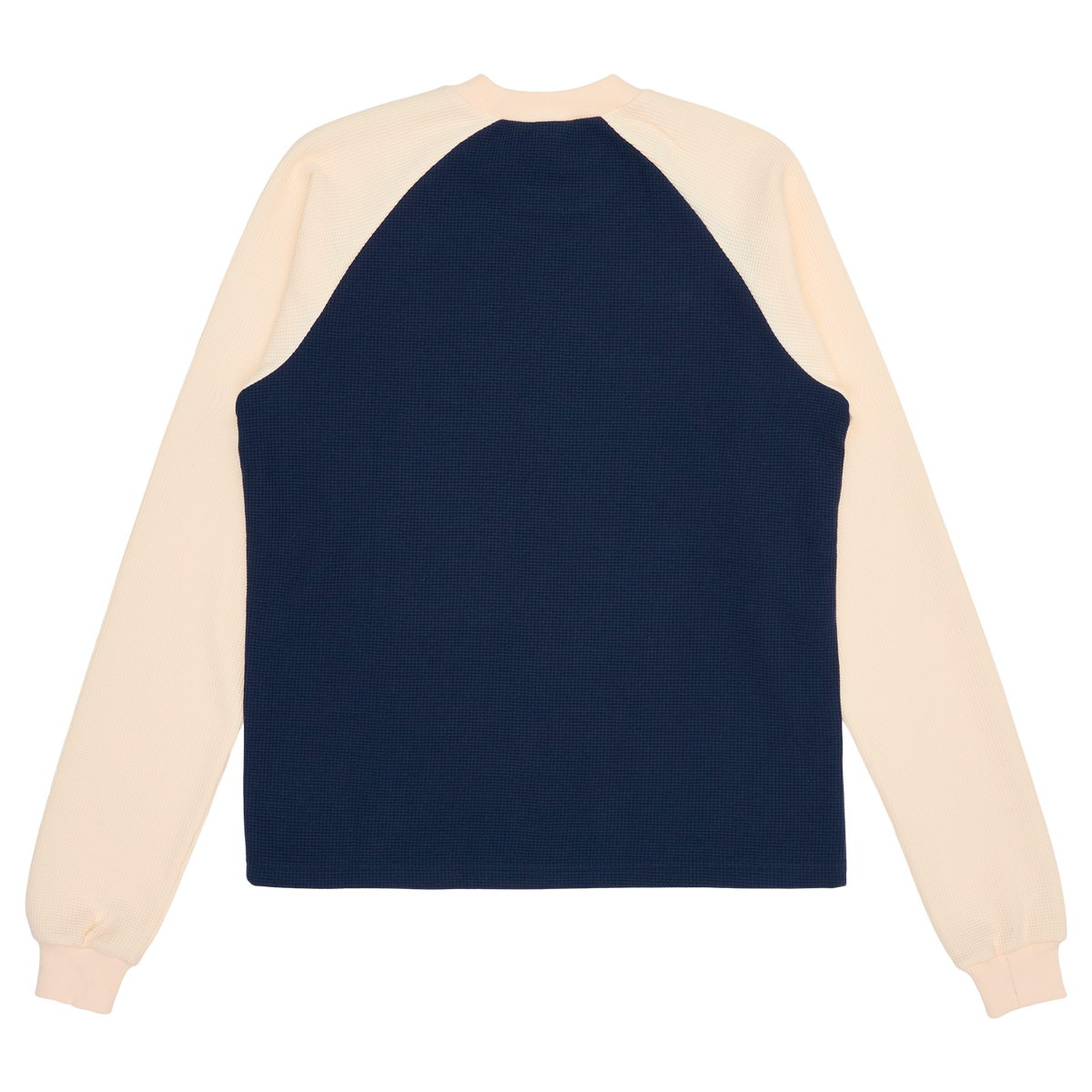 WAFFLE GRAFF TYPE TWO TONE RAGLAN LONG SLEEVE (NAVY/CREAM) – Quratee