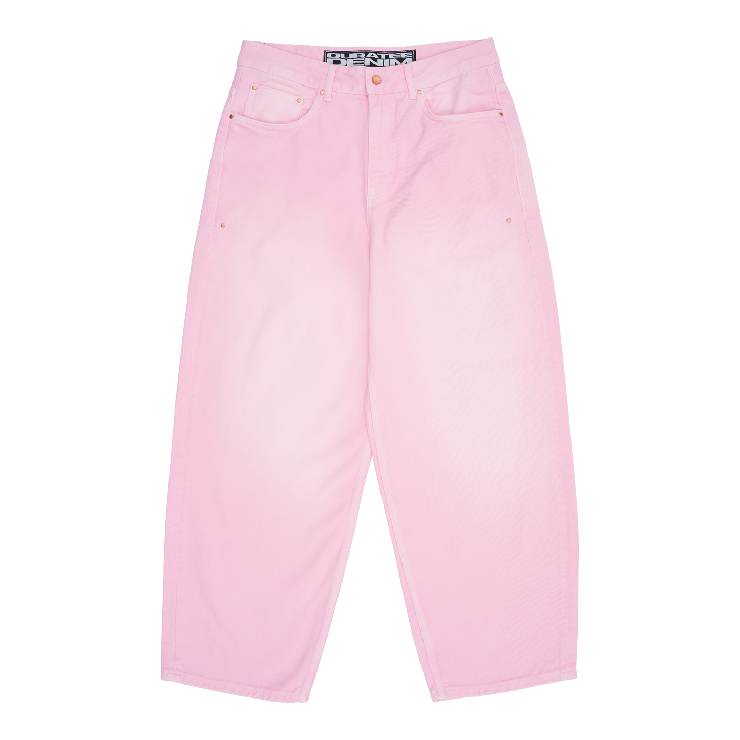 RIVITED DENIM JEANS (STONE WASHED PINK)