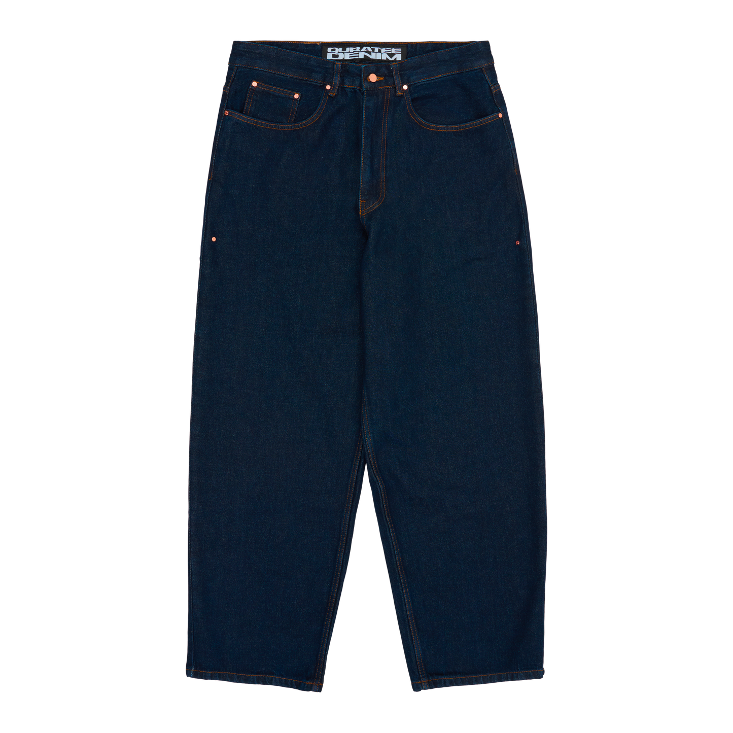 RIVETED DENIM JEANS (RAW INDIGO)