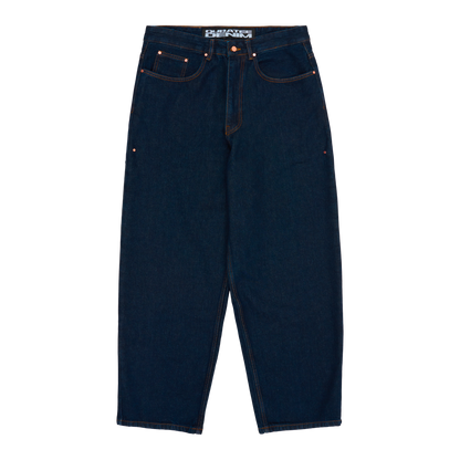 RIVETED DENIM JEANS (RAW INDIGO)